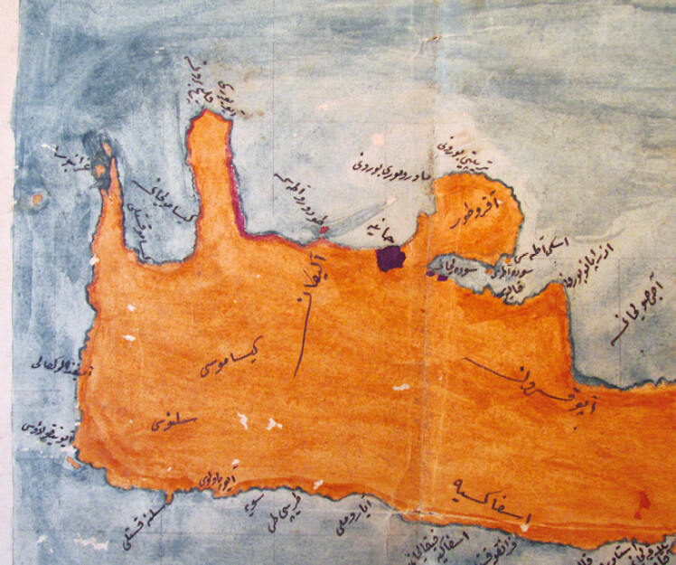 Ottoman map of the western part of Crete in the nineteenth century