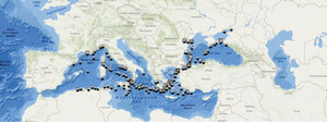 Routes of the steamer Thiresia, 1888â1890