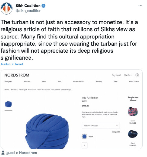 Nordstrom eCommerce platform selling Gucci’s turban