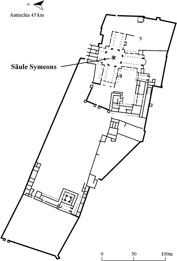Qalʾat Simʿān, ground plan of monastery complex