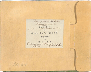 Umrisse zu Goethe’s Faust gezeichnet von Retsch (Stuttgart & Tübingen: Cotta, 1816). Label with Goethe’s autograph, 7 December 1818, and Tsarina Maria Feodorovna’s inscription