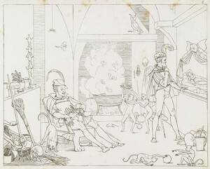 Moritz Retzsch, The witch’s kitchen, Umrisse zu Goethe’s Faust gezeichnet von Retsch (Stuttgart & Tübingen: Cotta, 1816), pl. 6