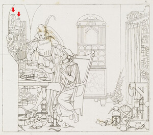 Moritz Retzsch, Faust and Mephistopheles in Faust’s study, Umrisse zu Goethe’s Faust gezeichnet von Retsch (Stuttgart & Tübingen: Cotta, 1816), pl. 4