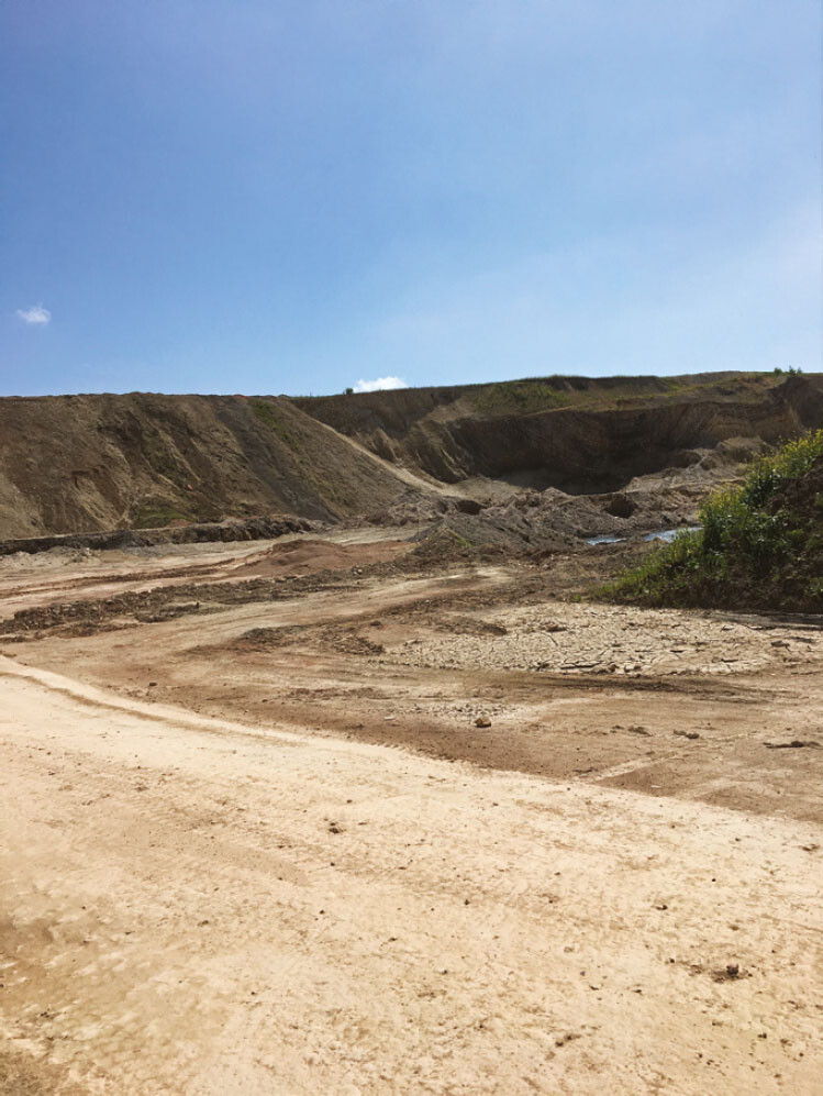 Industrial excavation of diatomite at Fur