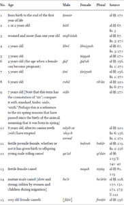 Age-related camel terminology of the Rašāyidah bedouin of Sudan