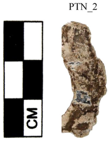 Figure A40: Fragment of a lead figurine representing a human figure (inv. N. NA; by permission of the Soprintendenza ABAP dellâUmbria).