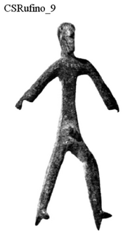 Figure A146: Schematic figure of a striding male (inv. N. NA; after Monacchi 1986, tav. 38b).