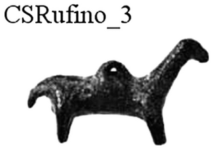 Figure A149: Pendant in the shape of a quadruped (inv. N. 12; after Monacchi 1986, tav. 38d).