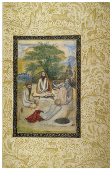 Figure 13.11: Ascetics, attributed to Govardhan, Mughal court, c. 1630â1635, folio from the St Petersburg Album