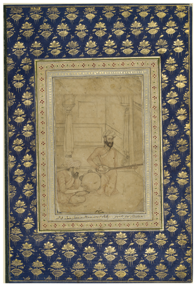 Figure 13.16: Two musicians, attributed Mihr Chand, ascribed spuriously Ê¿amal-i (work of) Mirza Hashim, Faizabad or Lucknow, c. 1770â1775