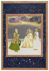 Figure 12.7: Nawab Safdar Jang before Emperor Ahmad Shah, from an album assembled for Polier in Shahjahanabad (Delhi) on 27 Rajab 1190 (11 September 1776)