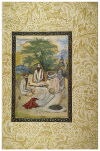 Figure 13.11: Ascetics, attributed to Govardhan, Mughal court, c. 1630â1635, folio from the St Petersburg Album