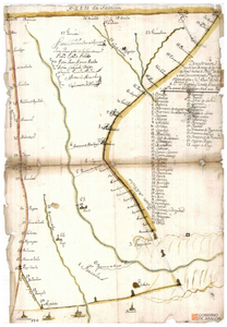 Figure 7.1: Eighteenth-century sketch of the Ansó Valley. The pastures which were under dispute were on the right side of the picture, around number 23, the item called Guarrinza.