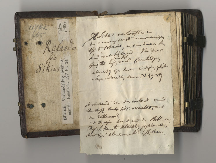 A dedication from Sike to Reland in the Russian Orthodox Calendar of Saints (Leiden University Libraries, Maatschappij der Nederlandse Letterkunde LTK 965)