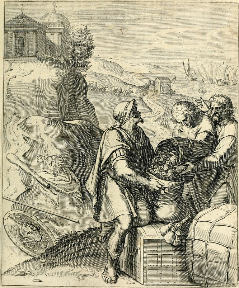 Vaenius, Emblemata Horatiana (1607). Engraving to emblem 49 (p. 105)
