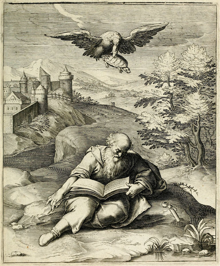 Vaenius, Emblemata Horatiana (1607). Engraving to emblem 89 (p. 185).