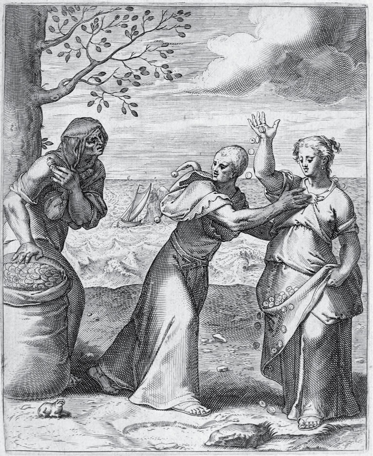 Vaenius, Emblemata Horatiana (1607). Engraving to emblem 7 (p. 21)