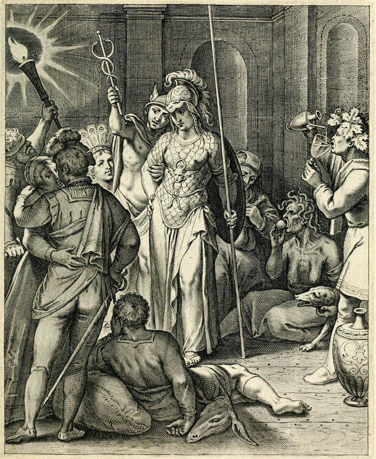 Vaenius, Emblemata Horatiana (1607). Engraving to emblem 22 (p. 51)