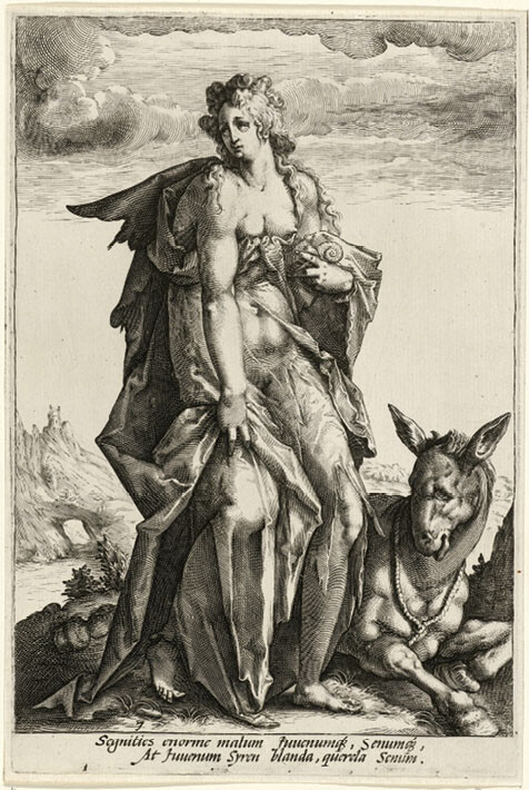 Hendrik Goltzius, Personification of Sloth (Segnities) (1587). Public domain