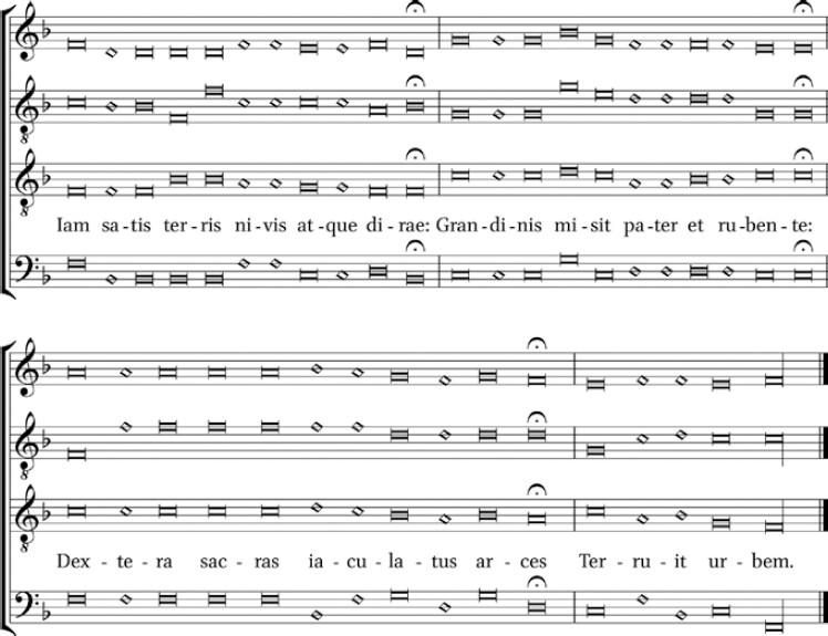 Petrus Tritonius, âIam satis terrisâ, from Melopoiae sive harmoniae tetracenticae (Augsburg, Oeglin: 1507)