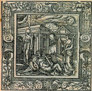 Sambucus, emblem âVirtutem Honor sequiturâ (Antwerp, Christopher Plantin: 1564), p. 223. Public domain