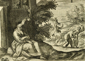 Laurens van Haecht Goidtsenhoven, Parvus mundus, emblem 33, âPatientia Socratisâ. Public domain