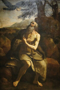 After Guercino, St. Paul the Hermit fed by the raven, 17th century. Oil on canvas. Wikimedia commons