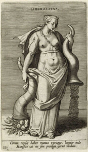 Liberalitas, from: Philip Galle, Prosopographia (Antwerp: ca. 1600), no. 22. Private collection