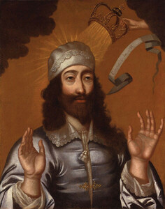 Anonymous, Charles I as Saint, late 17th century. Oil on canvas, 83.8 Ã 73.7 cm. National Portrait Gallery, London. Public domain