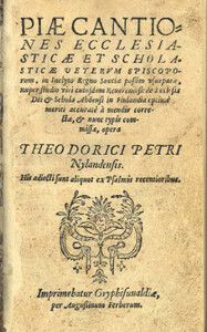 Title page of Piae Cantiones, 1582 edition