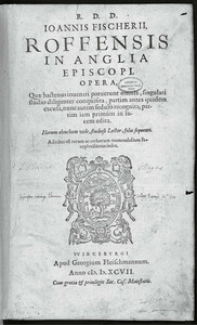 A title page of the Riga Jesuit college libraryâs book bearing provenance inscription Bibliothecae Magnae of the former institution, Vilnius Jesuit college library, and a stamp of the Russian Academy of Sciences. John Fisher, Opera, quae hactenus inveniri potuerunt omnia â¦, (Würzburg: Georg Fleischmann, 1597), Vilnius University Library, BAV 7.2.10., CRJCBC, no. 392, USTC 689682