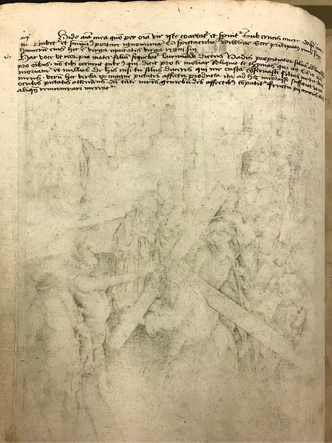 Verso of sheet with Christ Carrying the Cross. Groenendaal Passion, fol. 32v