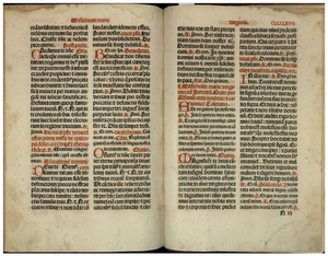 Page from a printed edition of liturgical text set in Gothic type