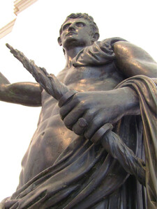 Augustus wielding the thunderbolt. From the Augusteum of Herculaneum 1st century CE.