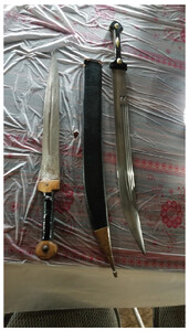 A dagger used for qame-zanī, brought by a participant to a mourning gathering in Ardabil, 2019