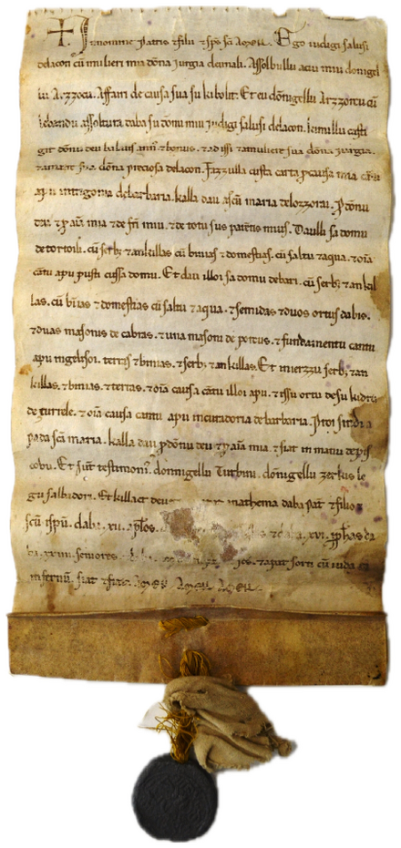 Figure 1: Charter number 6 from the Carte volgari