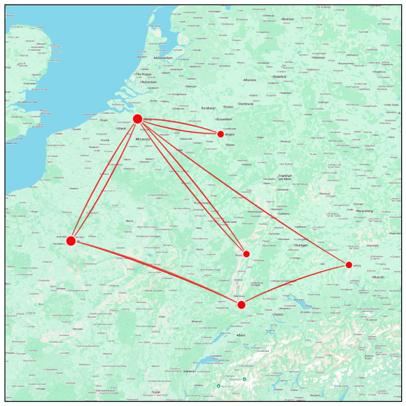 Locations where Crocus’s Joseph had been printed 5 years after publication