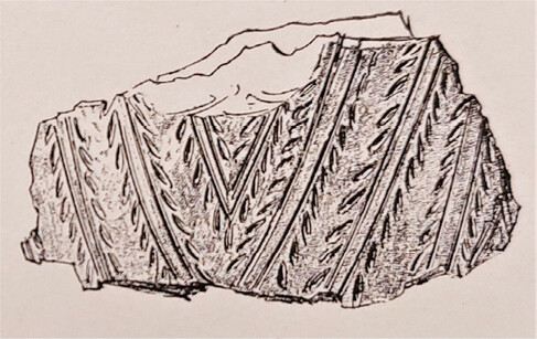 Drawing of a shard discovered in Pithos Grave III.