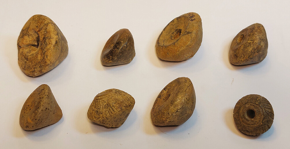 Spindle whorls discovered in Aphidna (NAM P4708.1â8; for scale, see Figure 13).