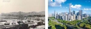 A concrete metropolis is sitting on 1960s cattle-grazing green meadows