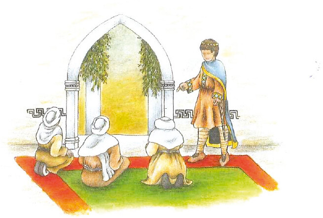 Visualising corruption vs. piety in sacred canon. Illustration by Terry Norrige in People of the Cave (al-Albani and Qalaji, 2001)