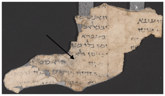 Figure 3: Indication of verses with spaces: 4QtgJob (4Q157)